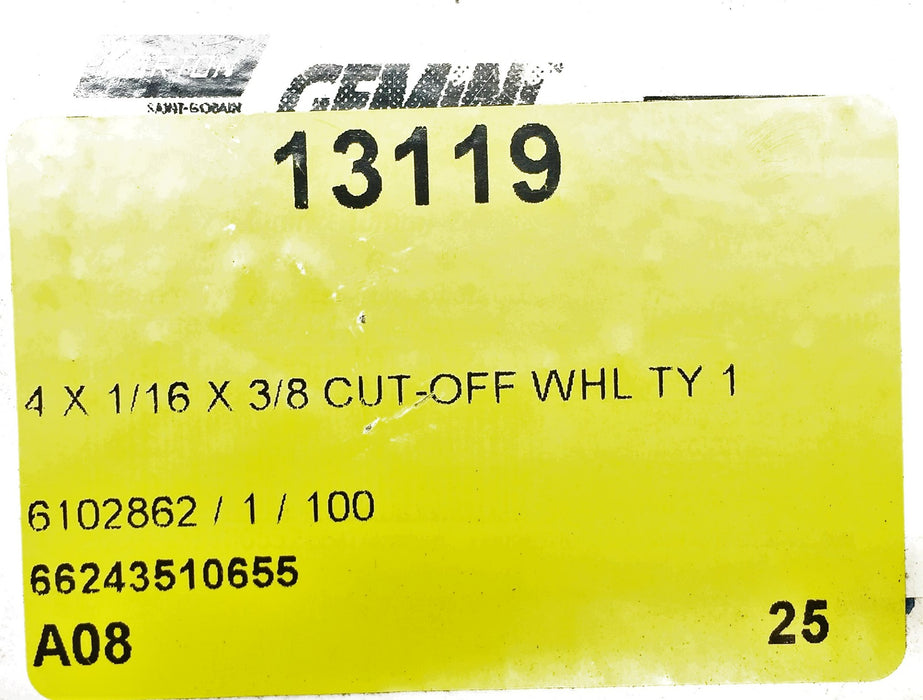 Norton Gemini Free Cut Cut-Off Wheel 13119 [Lot of 25] NOS