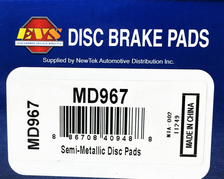 EVS 4 Piece Disc Brake Pads Set MD967 NOS