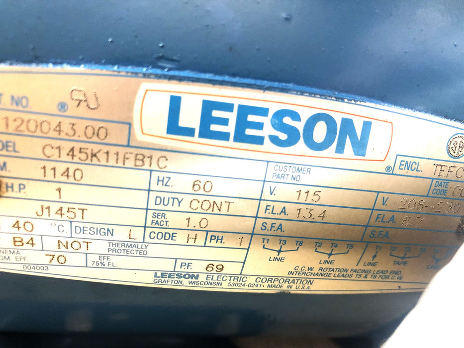 Leeson Electric Motor With 3GACMOD2 FLowserve Pump 120043.00 (C145K11FB1C) NOS