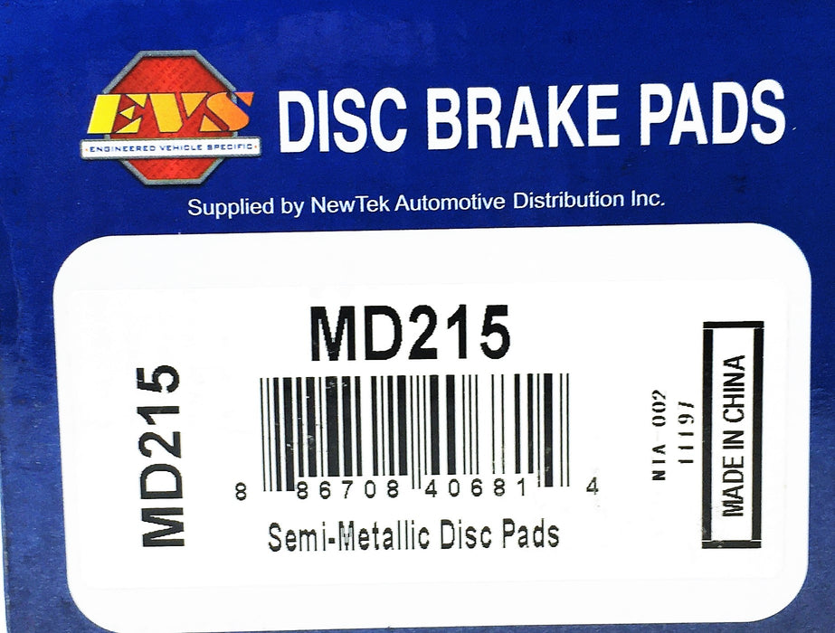 EVS 4 Piece Disc Brake Pads Set MD215 NOS