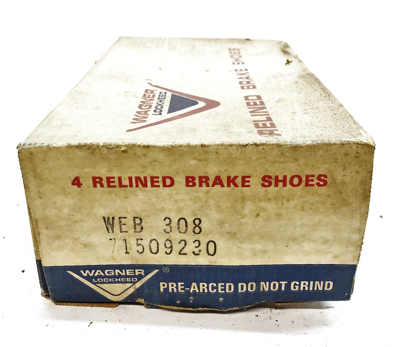 Wagner Re-Lined Brake Shoe Set WEB-308 NOS