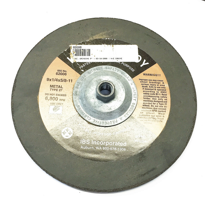 IBS Incorporated 9"x1/4"x5/8-11 Mid Alloy Grinding Wheel 62006 [Lot of 5] NOS