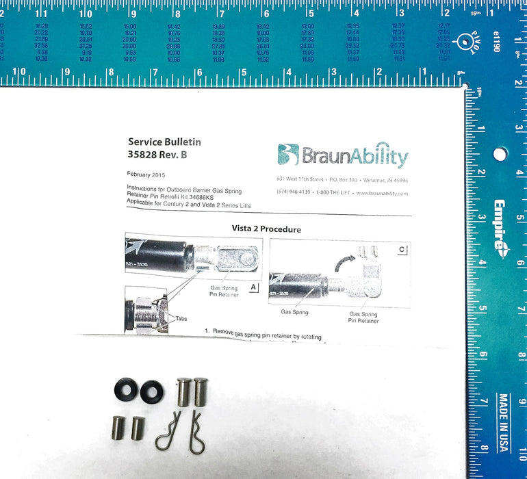 Braun Gas Spring Pin Kit 34686KS NOS