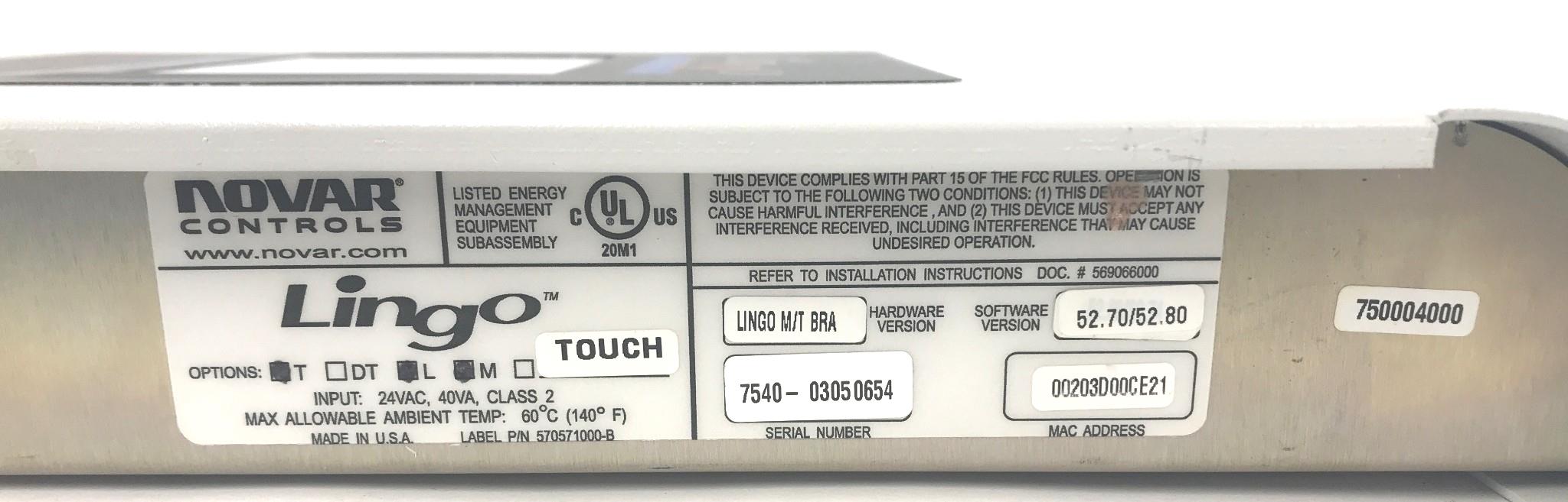 Novar Controls Lingo Logic One Control Processor 750004000 USED ...