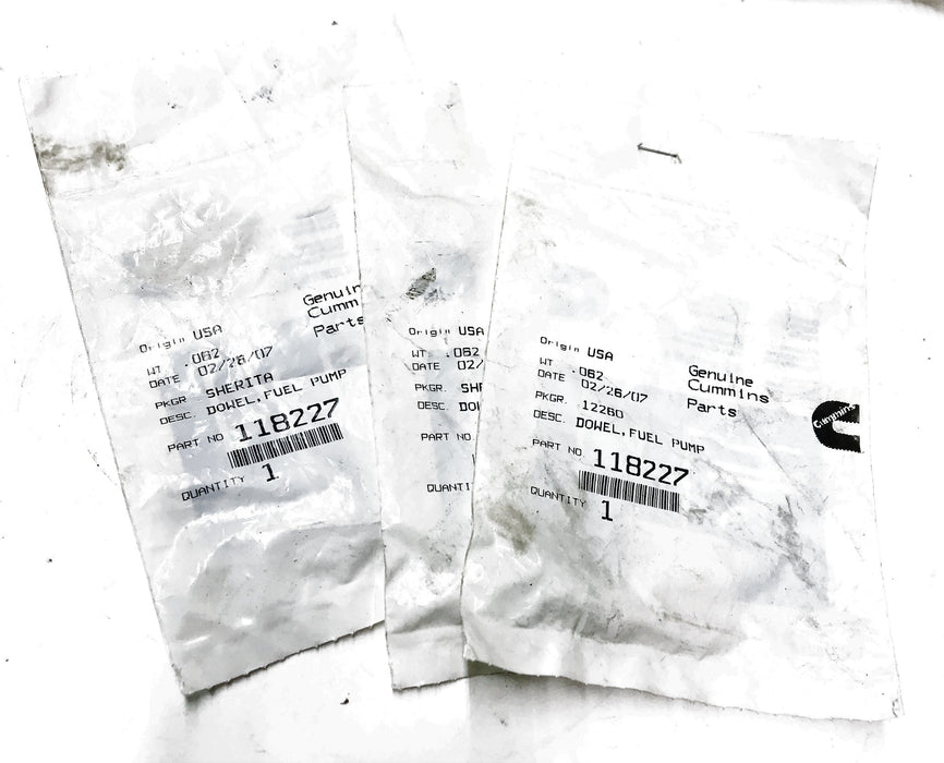 Cummins OEM Fuel Pump Dowel Pin 118227 [Lot of 3] NOS