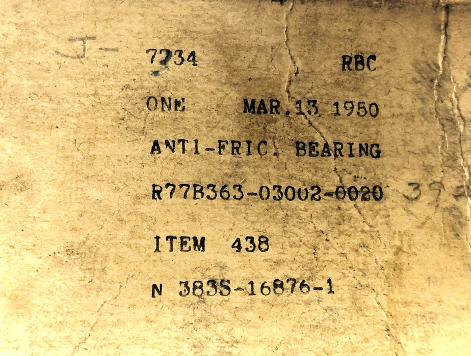 RBC Anti Friction Needle Bearing 7334 NOS