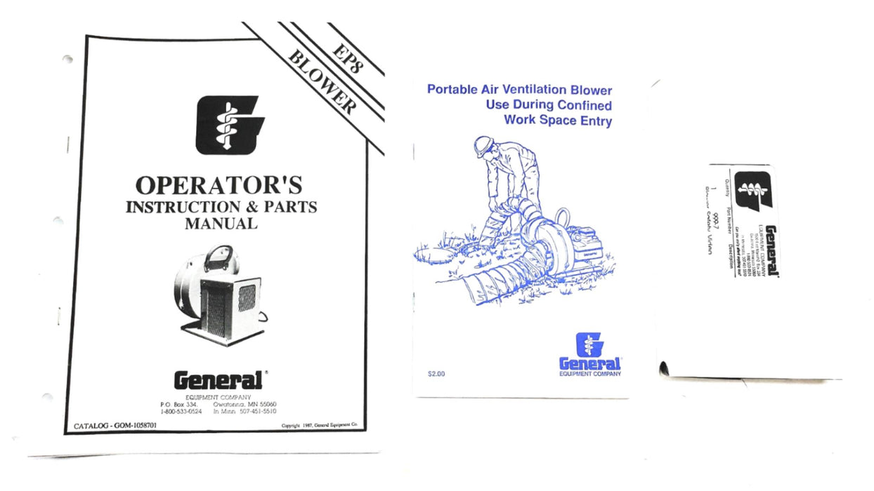 General Equipment VelociMax Portable Air Ventilation Blower EP8 NOS