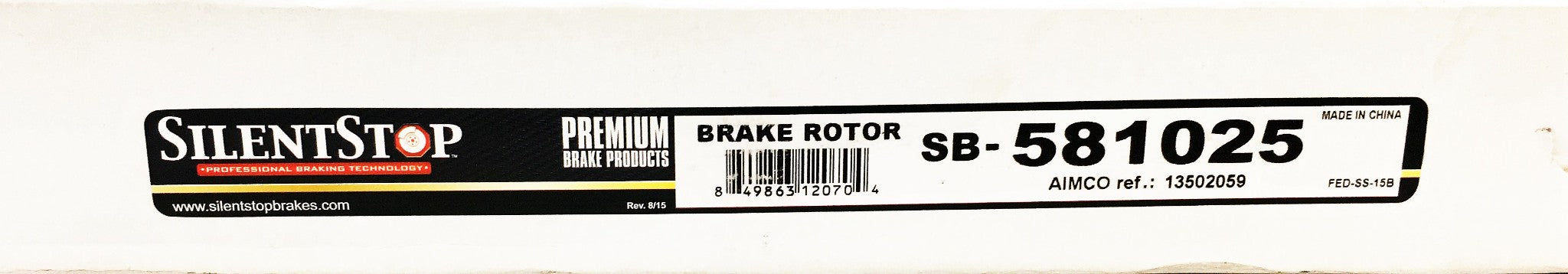SilentStop Brake Rotor SB-581025 NOS