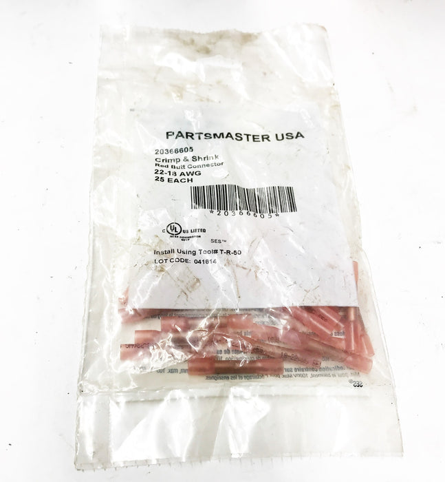 Partsmaster 18-20 AWG Butt Connector DY2036660 [Lot of 25] NOS