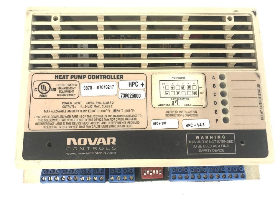 Novar Controls HPC+ Heat Pump Controller HPC+BRF HPC+V4.3 738025000 USED