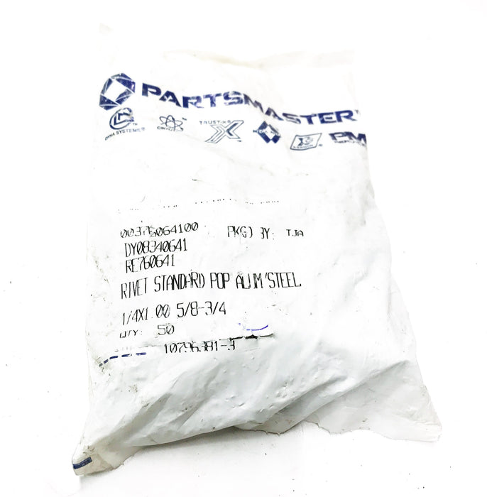 Partsmaster 1/4" X 1.00 Standard Aluminum Blind Rivet DY08340641 [Lot of 50] NOS