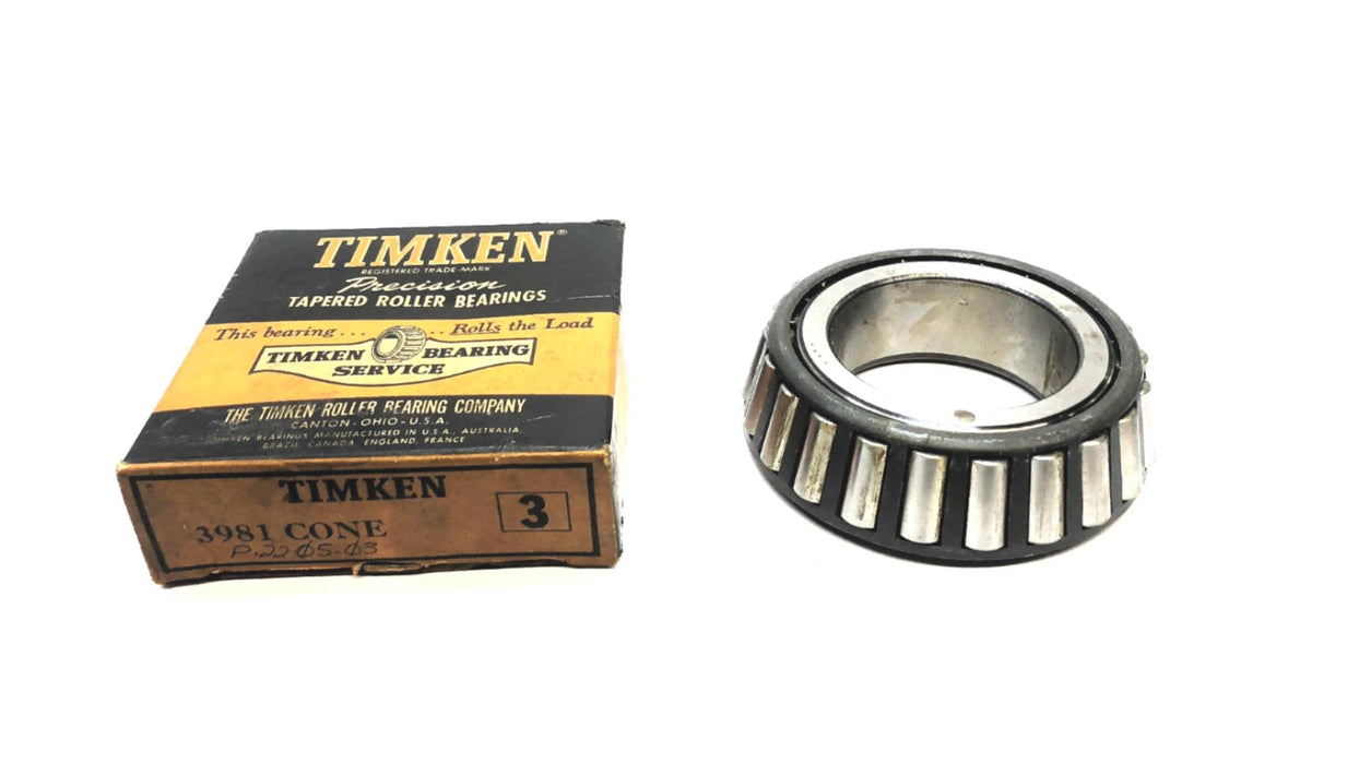 Timken Roller Bearing Cone 3981 NOS