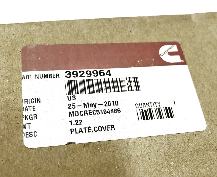 Cummins OEM Cover Plate 3929964 NOS