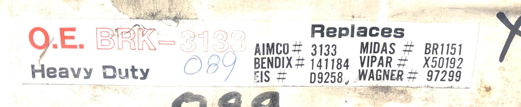 O.E. Disc Brake Rotor 3133 NOS