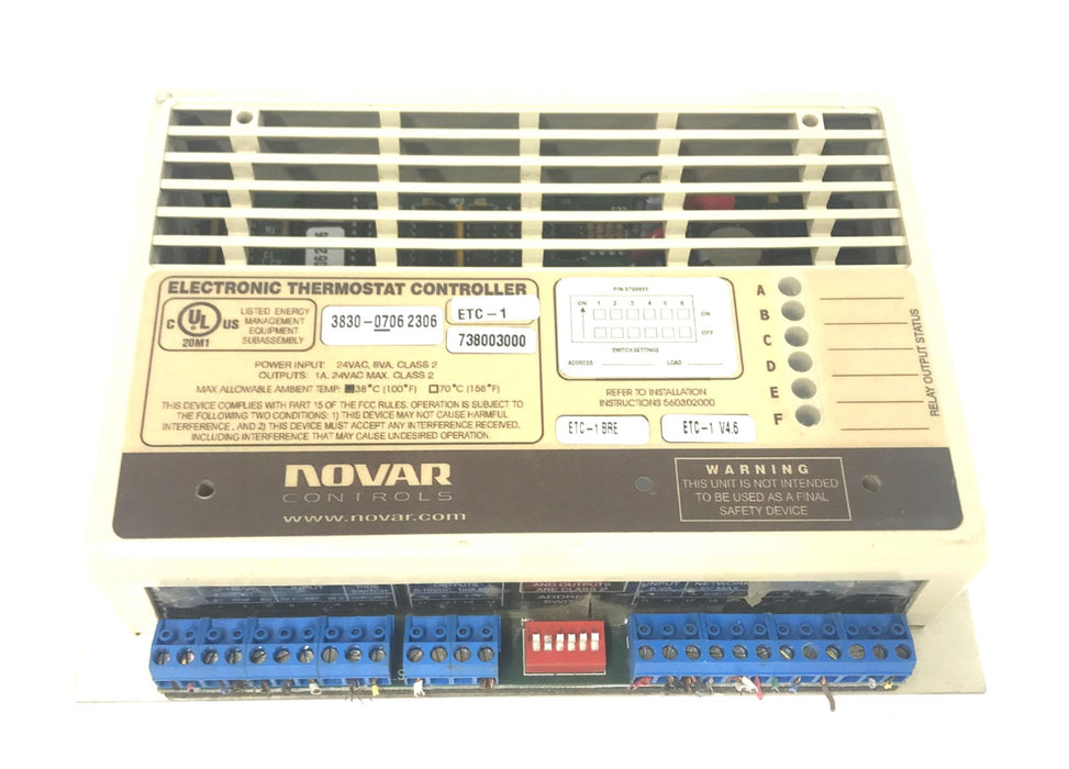 Novar Electronic Thermostat Controller ETC-1 BRE ETC-1V4.6 738003000 USED