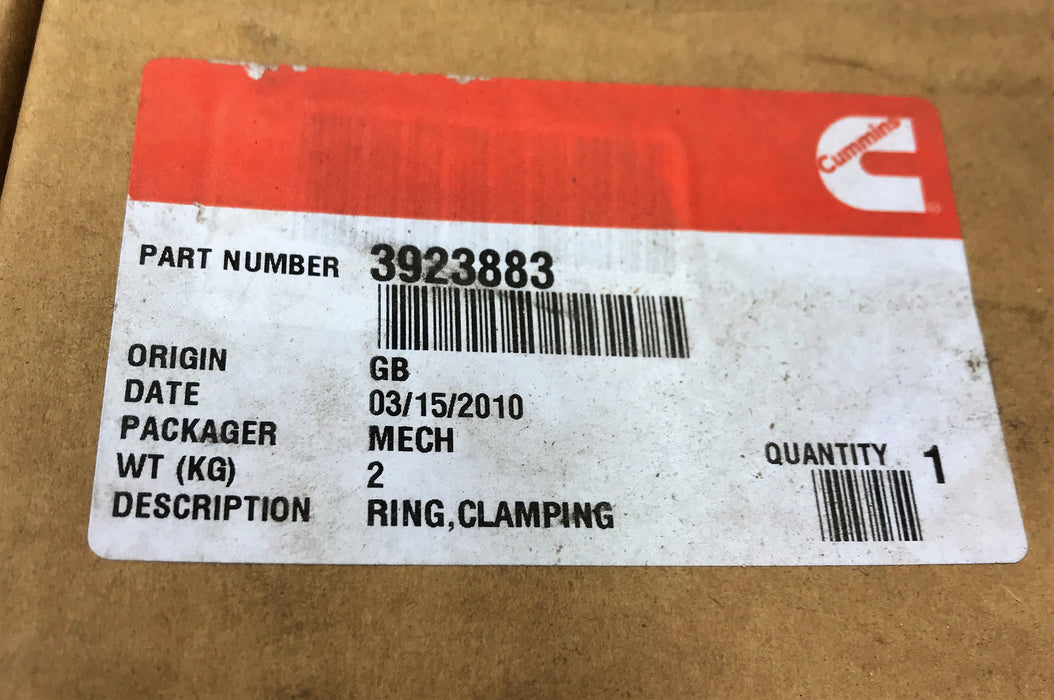 Cummins OEM Clamping Ring 3923883 NOS