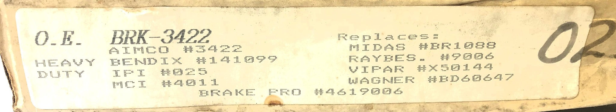O.E. Disc Brake Rotor 3422 NOS