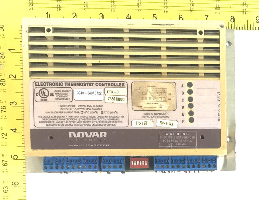 Novar Electronic Thermostat Controller ETC-3 BRE ETC-3V4.4 738013000 USED
