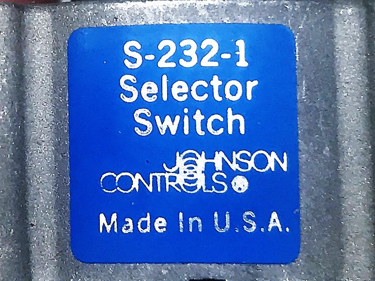 Johnson Controls 4-Position Selector Switch/Valve S-232-1 NOS