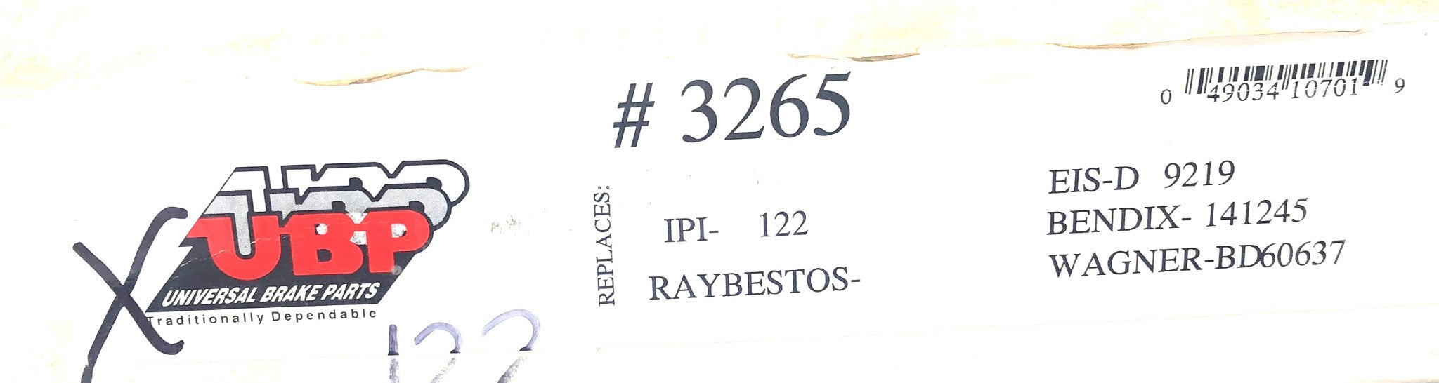 UBP Disc Brake Rotor 3265 NOS