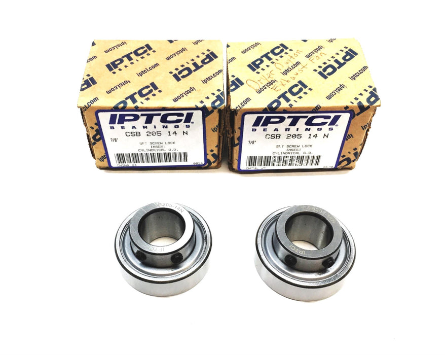 IPTCI Bearings Set Screw Lock Insert Bearing CSB205-14N [Lot of 2] NOS