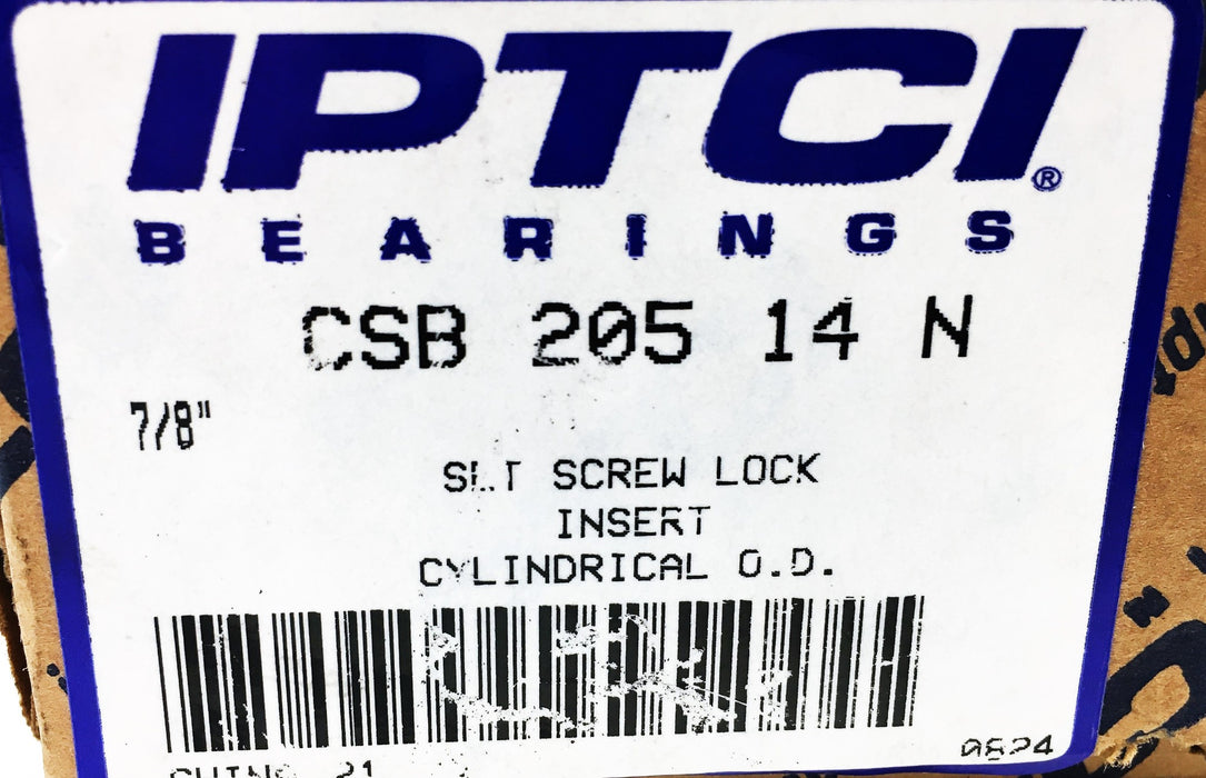 IPTCI Bearings Set Screw Lock Insert Bearing CSB205-14N [Lot of 2] NOS