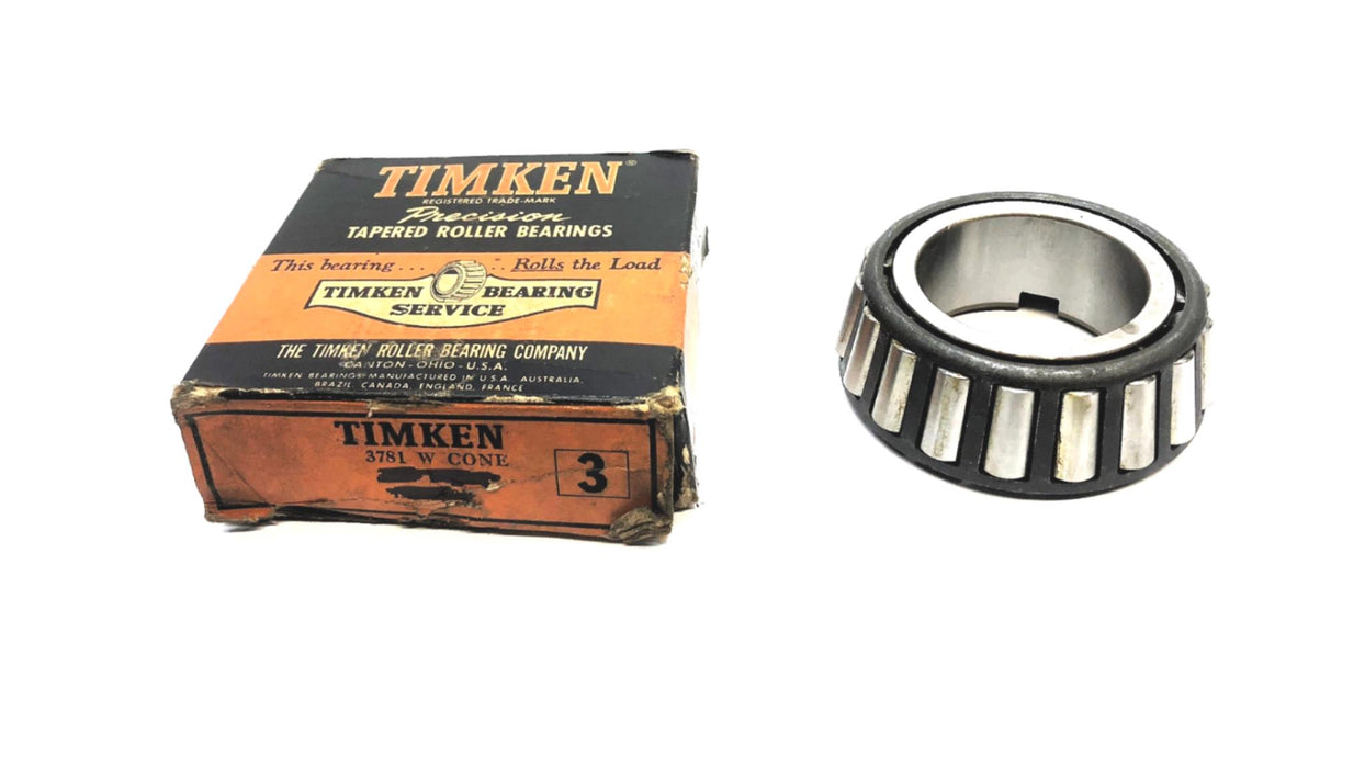 Timken Tapered Roller Bearing Cone 3781W NOS