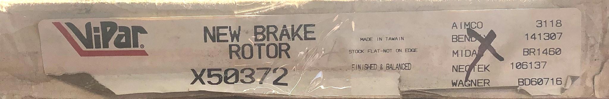 Vipar Disc Brake Rotor X50372 NOS