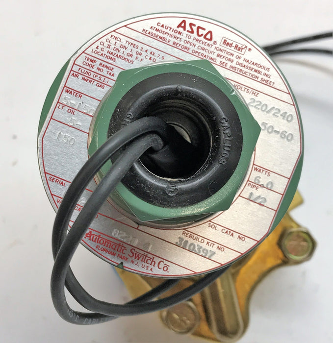 ACSO "Red Hat" 1/2" Pipe 6.0w Solenoid Valve 8221-4 NOS
