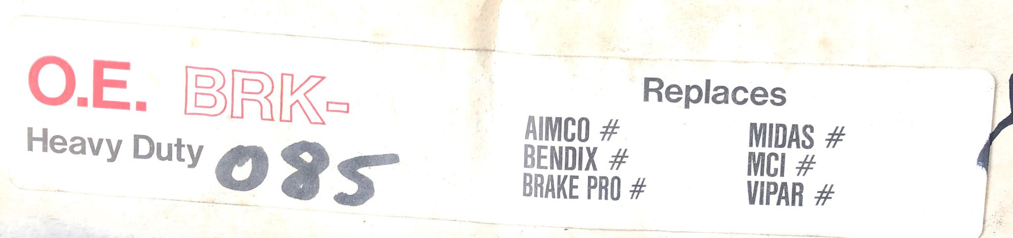 O.E Heavy Duty Disc Brake Rotor BRK-085 (6204) NOS