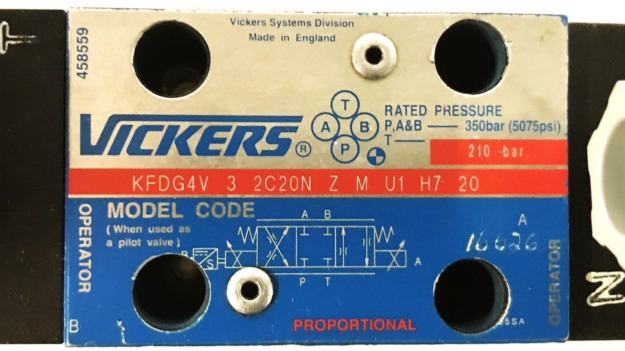 Vickers Danfoss Proportional Control Valve KFDG4V-3-2C0N-Z-M-U1-H7-20 NOS