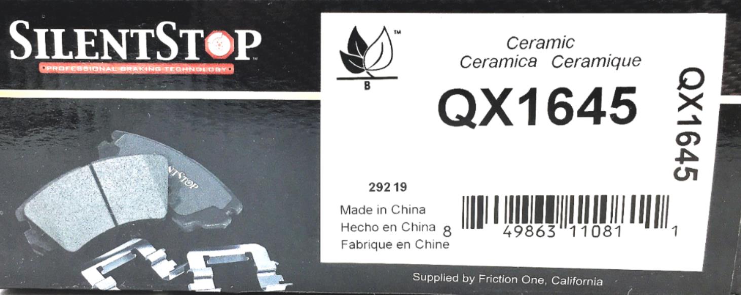 SilentStop Ceramic Brake Pads QX1645 NOS