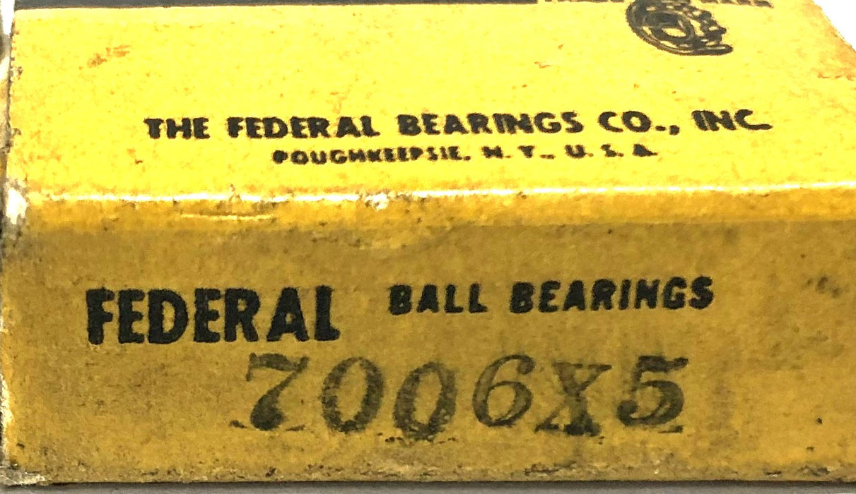 Federal Single Row Ball Bearing 7006X5 NOS