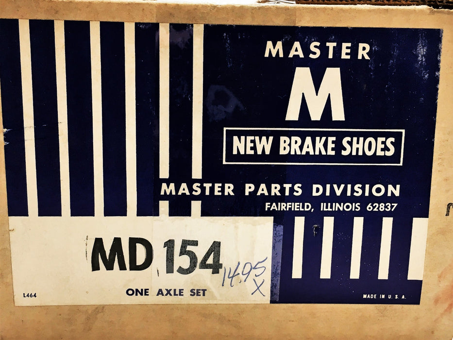 Master Brake Shoes One Axle Set MD-154 NOS