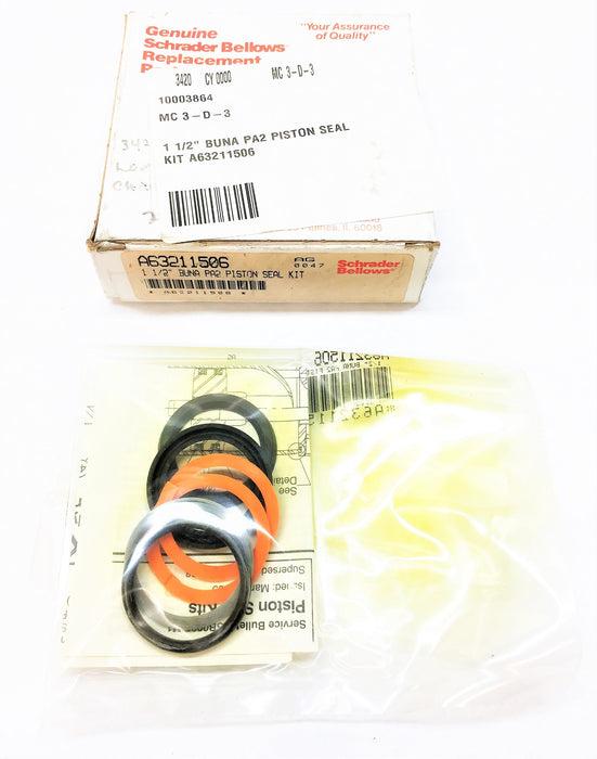 PARKER/SCHRADER BELLOWS PA-2 Series Piston Seal Kit A63211506 NOS