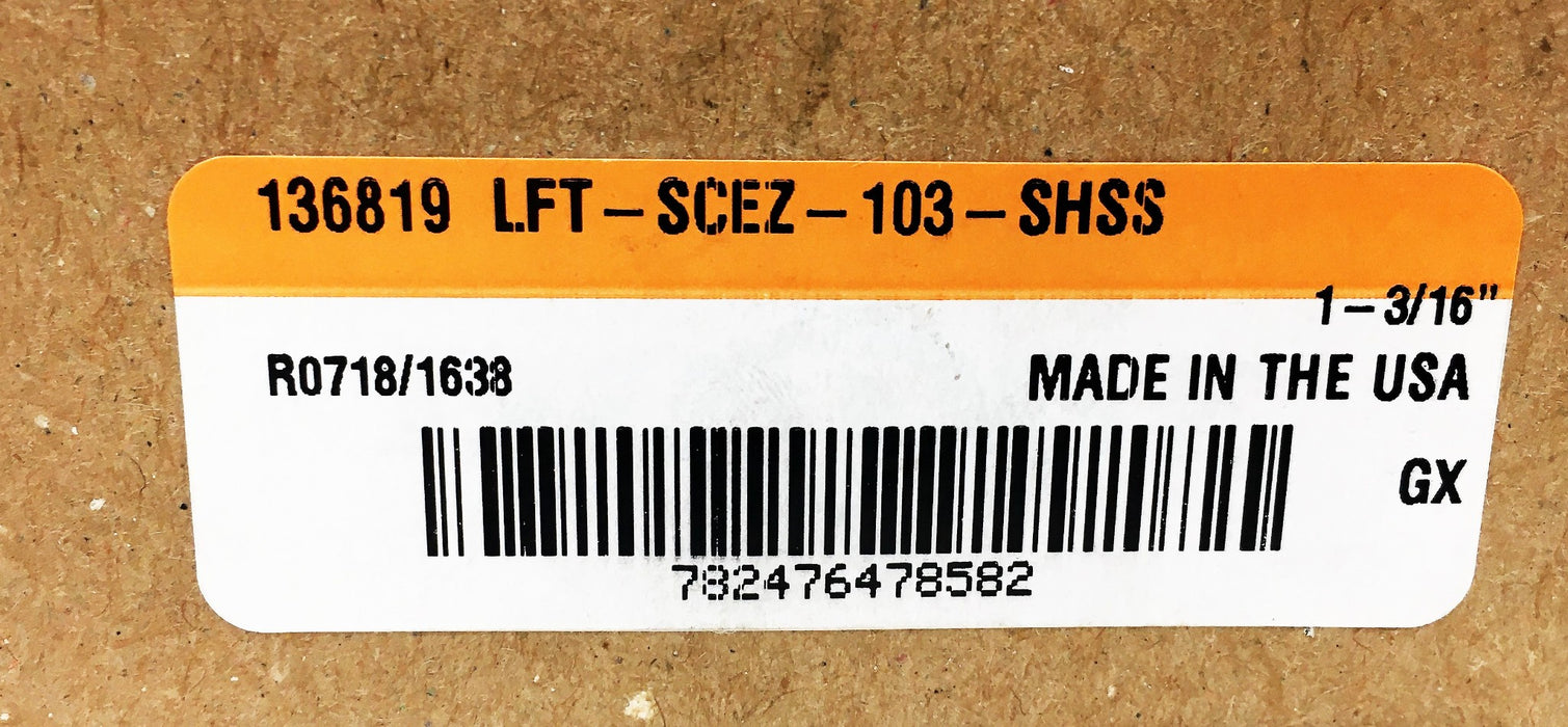 Dodge 1-3/16 Inch 136819 Mounted Ball Bearing LFT-SCEZ-103-SHSS NOS