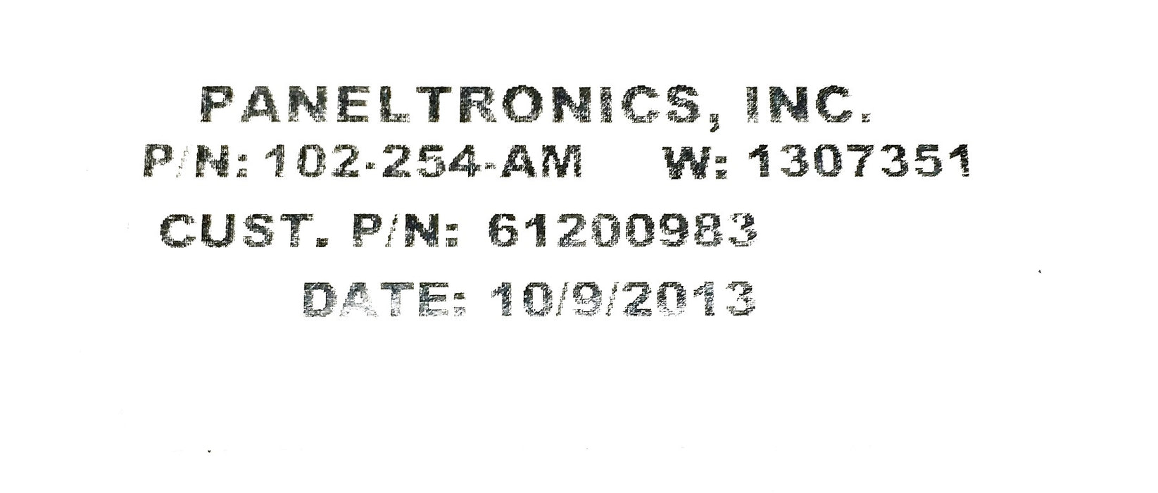 Paneltronics Oil Gauge 102-254-AM OEM NOS