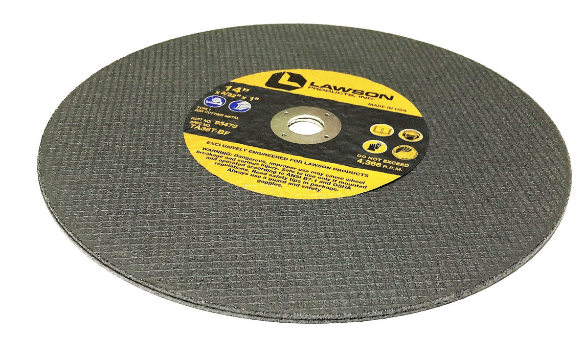 Lawson 14" x 3/32" x 1" "Sabre Cut" Chop Saw Cutoff Wheel 93478 NOS