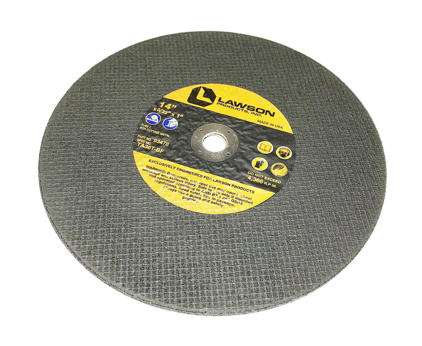 Lawson 14" x 3/32" x 1" "Sabre Cut" Chop Saw Cutoff Wheel 93478 NOS