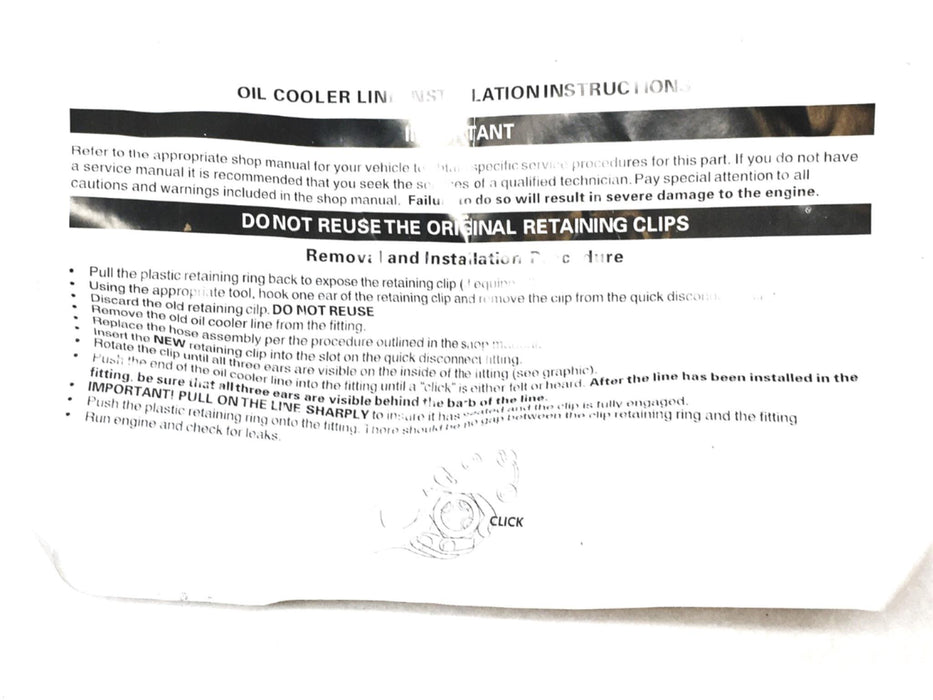 Napa Oil Cooler Line 8091564 NOS