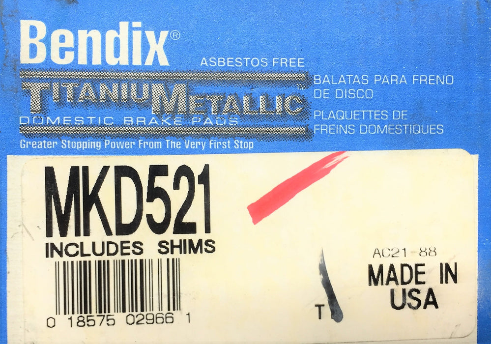 BENDIX Titanium Metallic Brake Shoes MKD521 NOS