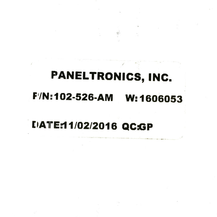 Paneltronics Voltmeter 102-526-AM (1501573) NOS