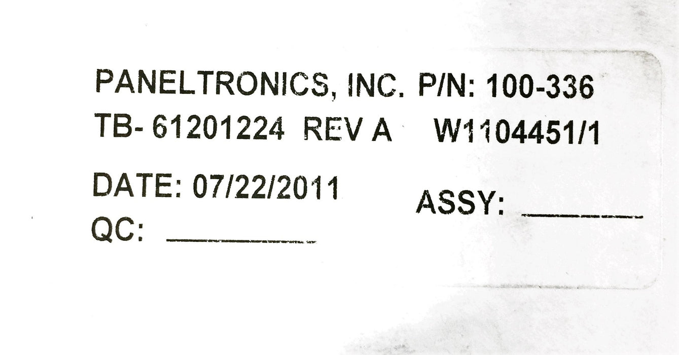 Paneltronics Indicator Display 100-336 (W1404050/1) NOS