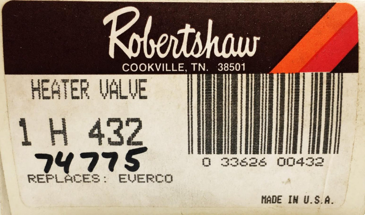 Robertshaw Heater Control Valve H-432 (74775) NOS