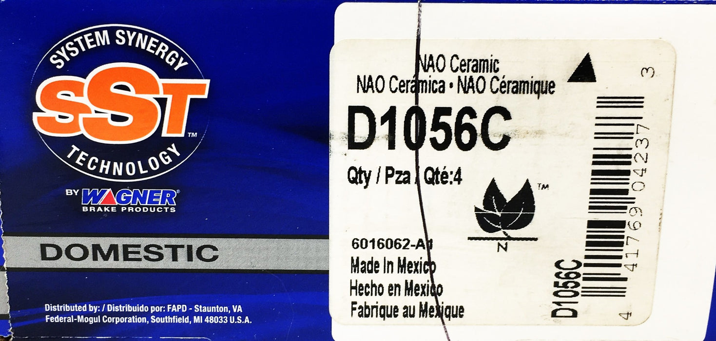 Wagner SST Domestic NAO Ceramic Disc Brake Pads D1056C NOS