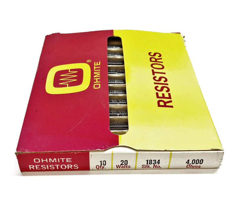 Ohmite "Brown Devil" 4000ohm 20w Resistor 1834 [Lot of 9] NOS