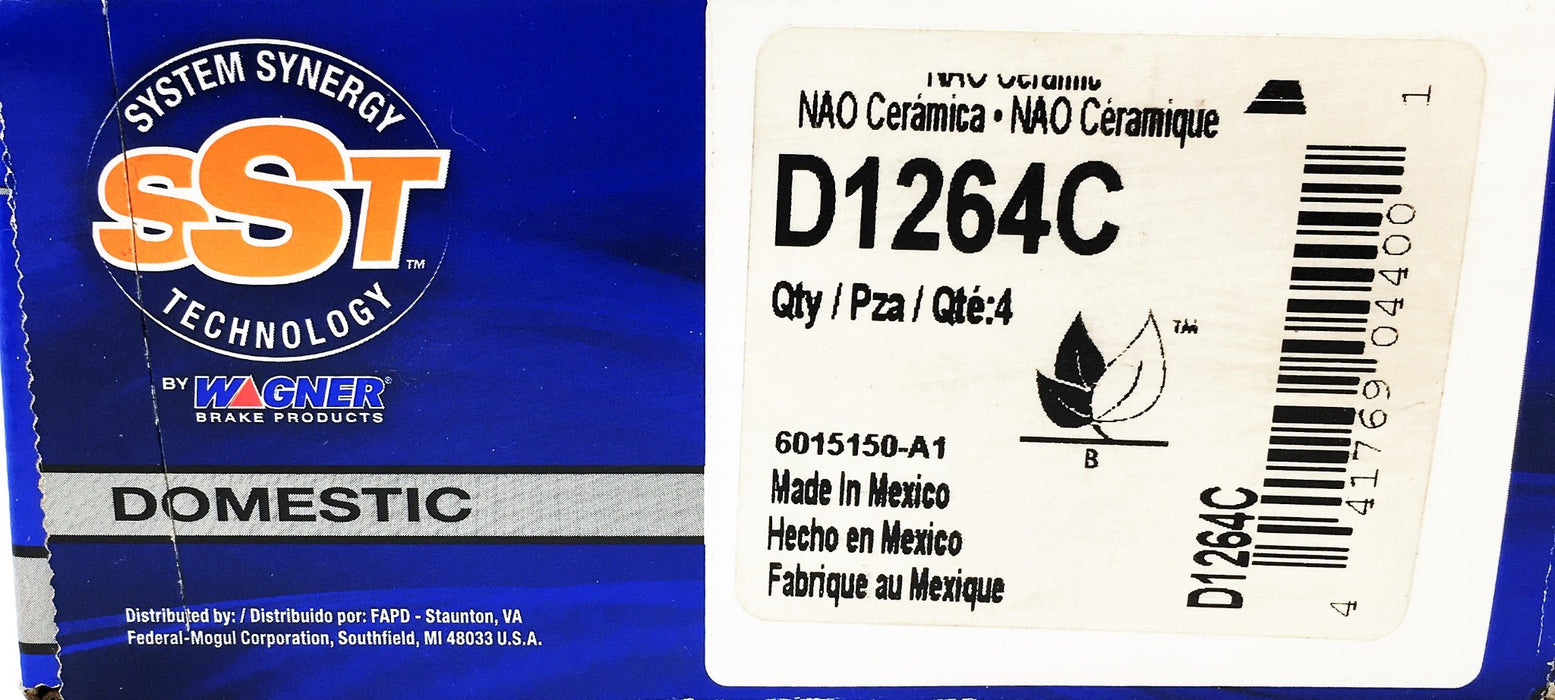 Wagner SST Domestic NAO Ceramic Disc Brake Pads D1264C NOS
