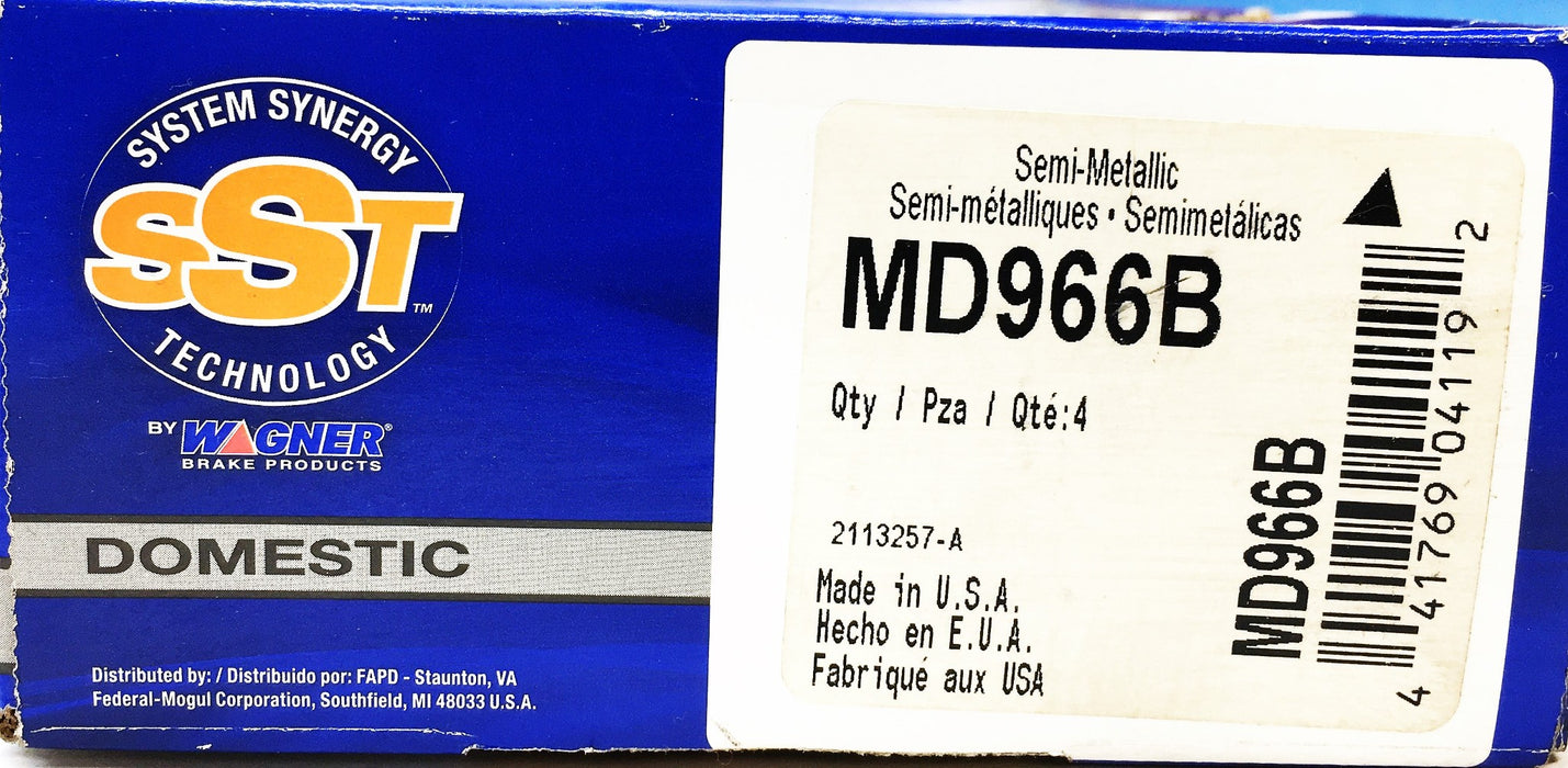 Wagner SST Domestic Semi Metallic Disc Brake Pads MD966B NOS