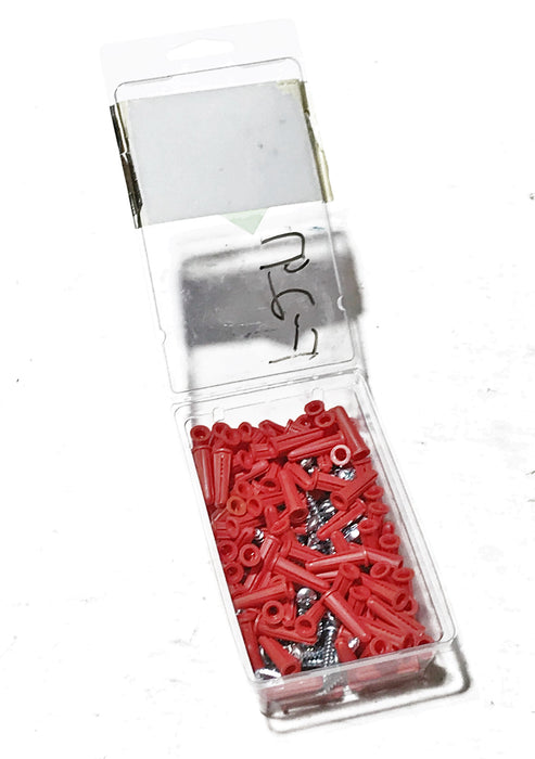 Metallics Big Red Plastic 1/4" Conical Wall Anchor Kit WAK14 NOS