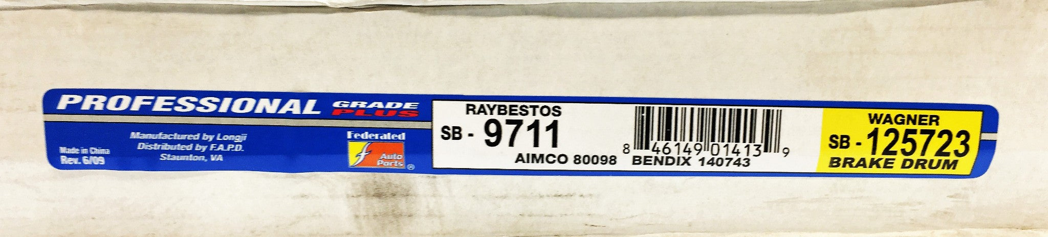 Federated Auto Parts Professional Grade Plus Brake Rotor SB-9711 NOS
